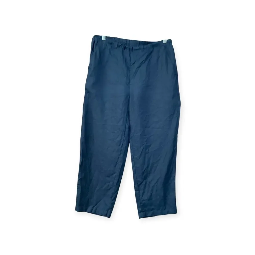Quince Pants Women Medium Blue 100% Linen